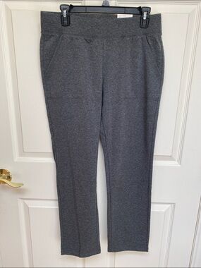 St. John's Bay Charcoal Straight-Leg Pull-On Pants